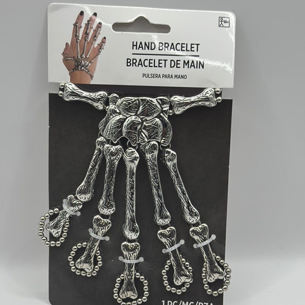 Skeleton Hand Bracelet in Silver